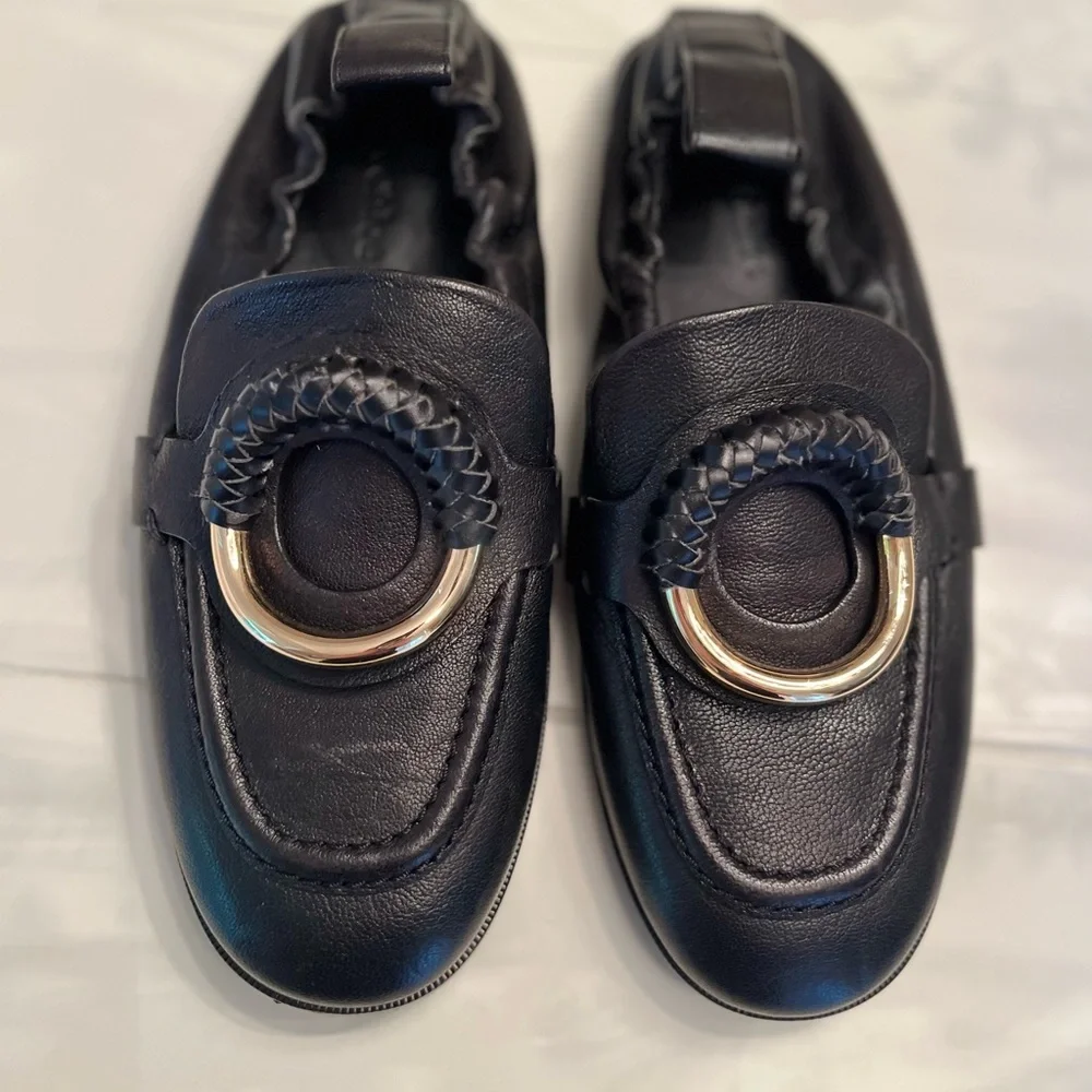 See By Chloe Black Flats with Gold Ring Detail - Picture 5 of 7